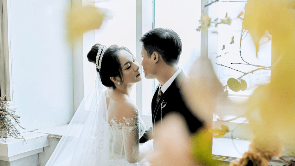 Happy couple captured through wedding videography services in Singapore.