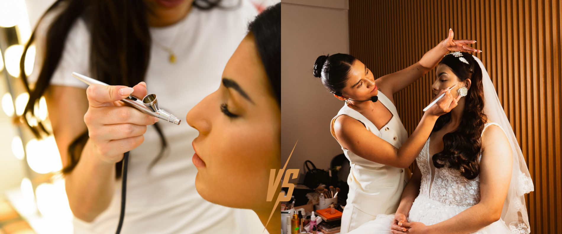 Airbrush Makeup vs Traditional Makeup bridal application comparison