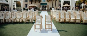 Garden venue setup for outdoor wedding photography in Singapore