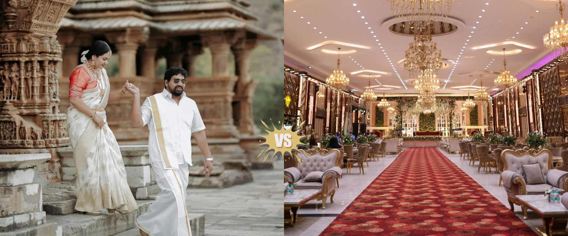 temple wedding vs banquet wedding